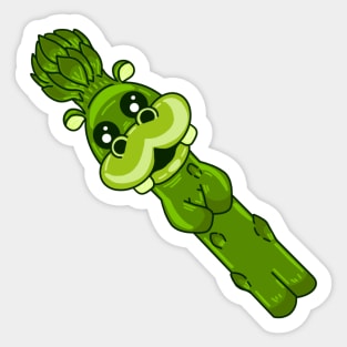 Hippopotamus Asparagus Sticker